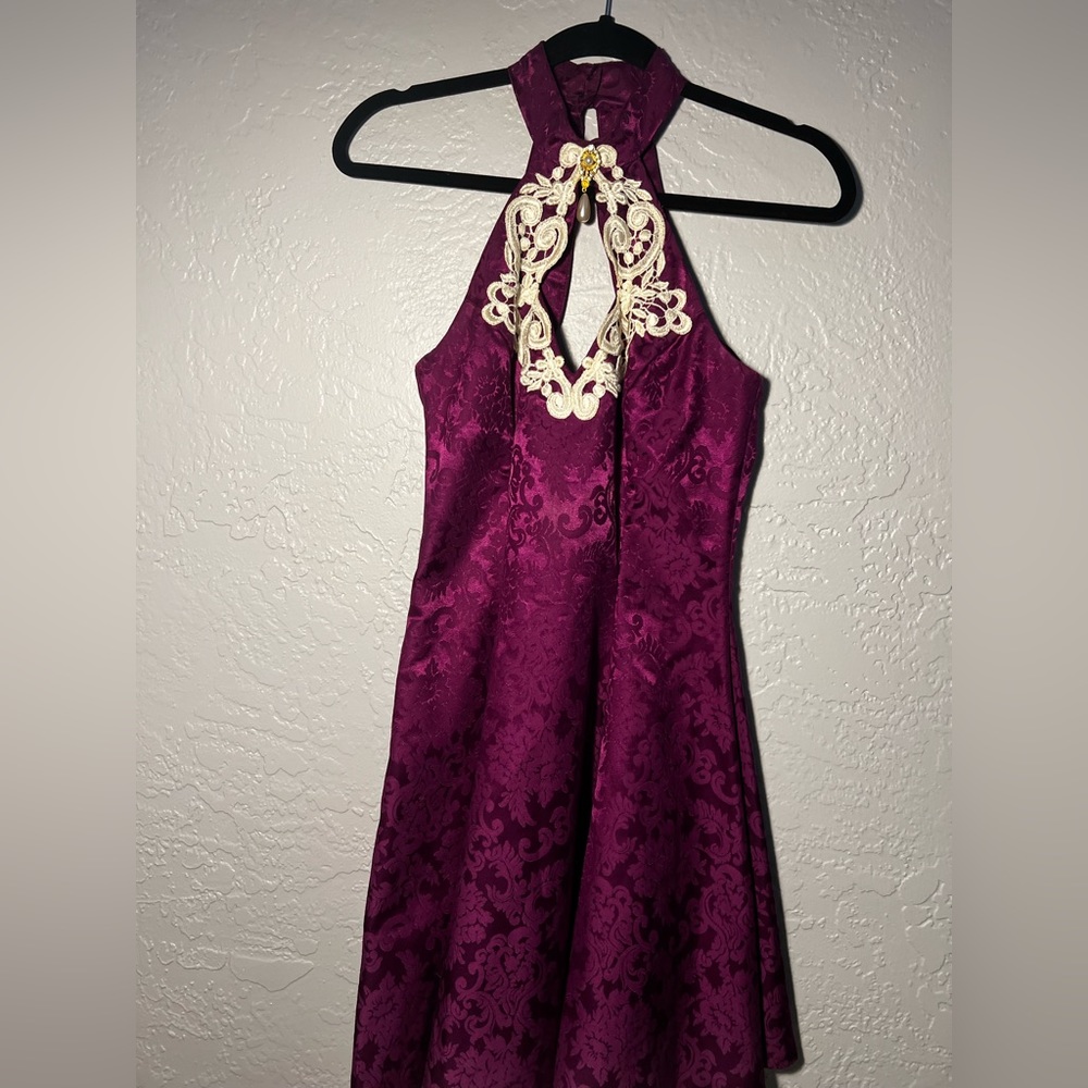 Vintage Jessica McClintock Lace Collared Dress